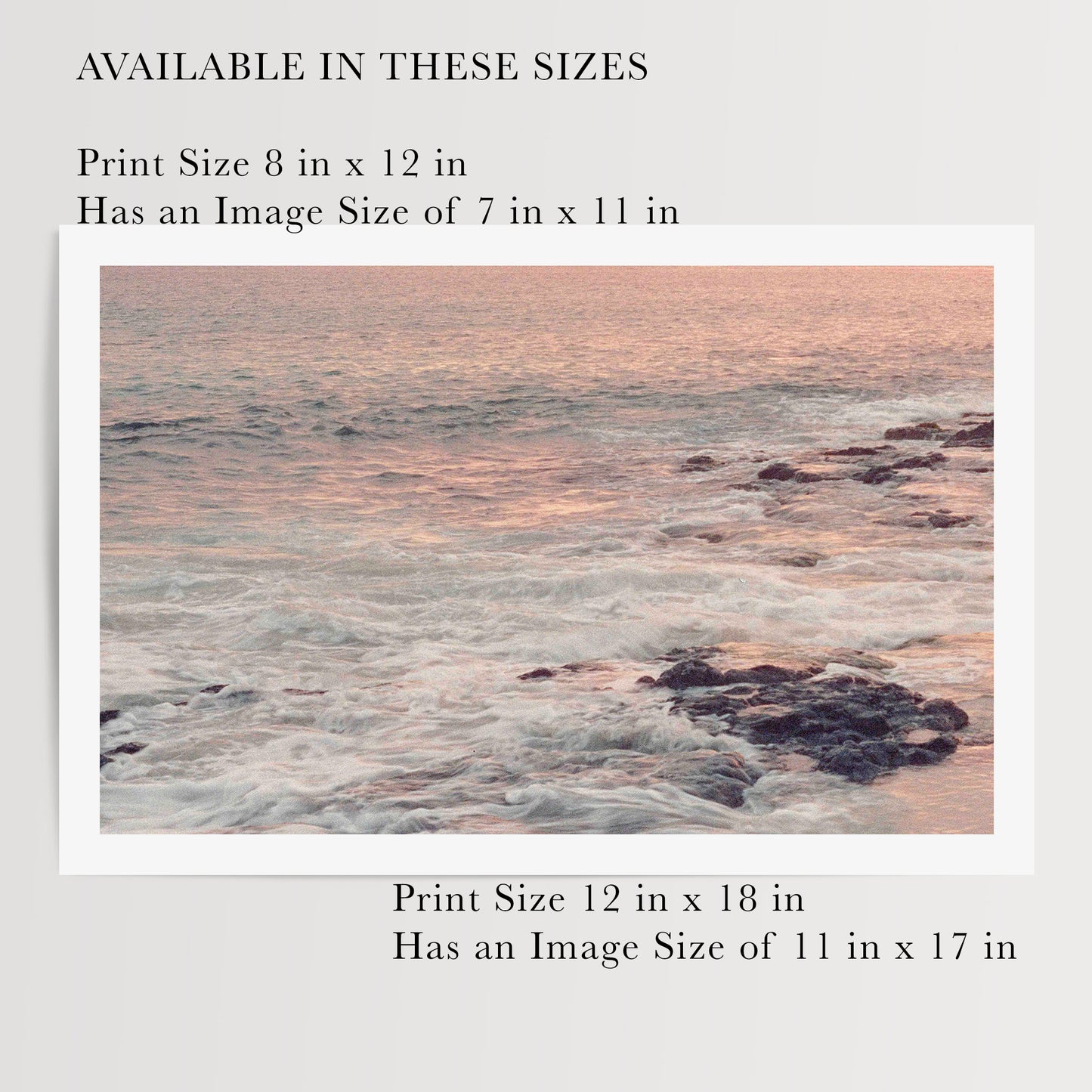 Pink Waves at Sunset | Open Edition Fine Art Print